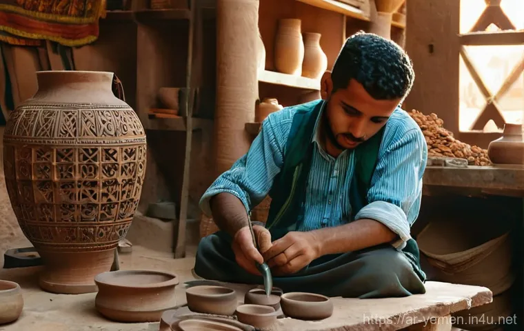 예멘 종교와 라마단 문화 - **A mystical and vibrant Yemeni street scene at night during Ramadan.** The image depicts a narrow s...