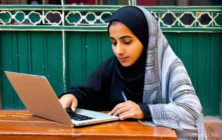 예멘 출신 유명 작가나 시인 - **Prompt:** A vibrant and engaging scene depicting a Yemeni "Majlis" (traditional gathering space), ...