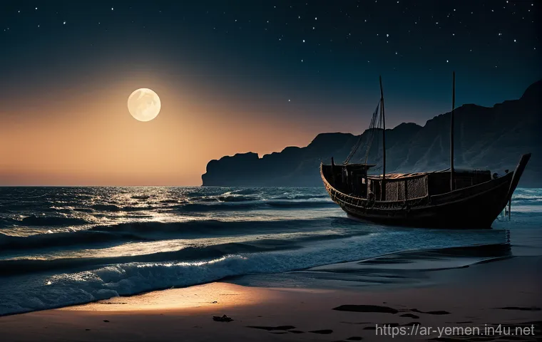 예멘 내 무기 밀거래 - **Prompt 1: Clandestine Maritime Smuggling in the Arabian Sea**
    "A wide-angle, cinematic shot de...